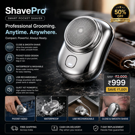 ShavePro Smart Mini Electric Pocket Shaver I 50% Off I Limited Stock I Flash Sale