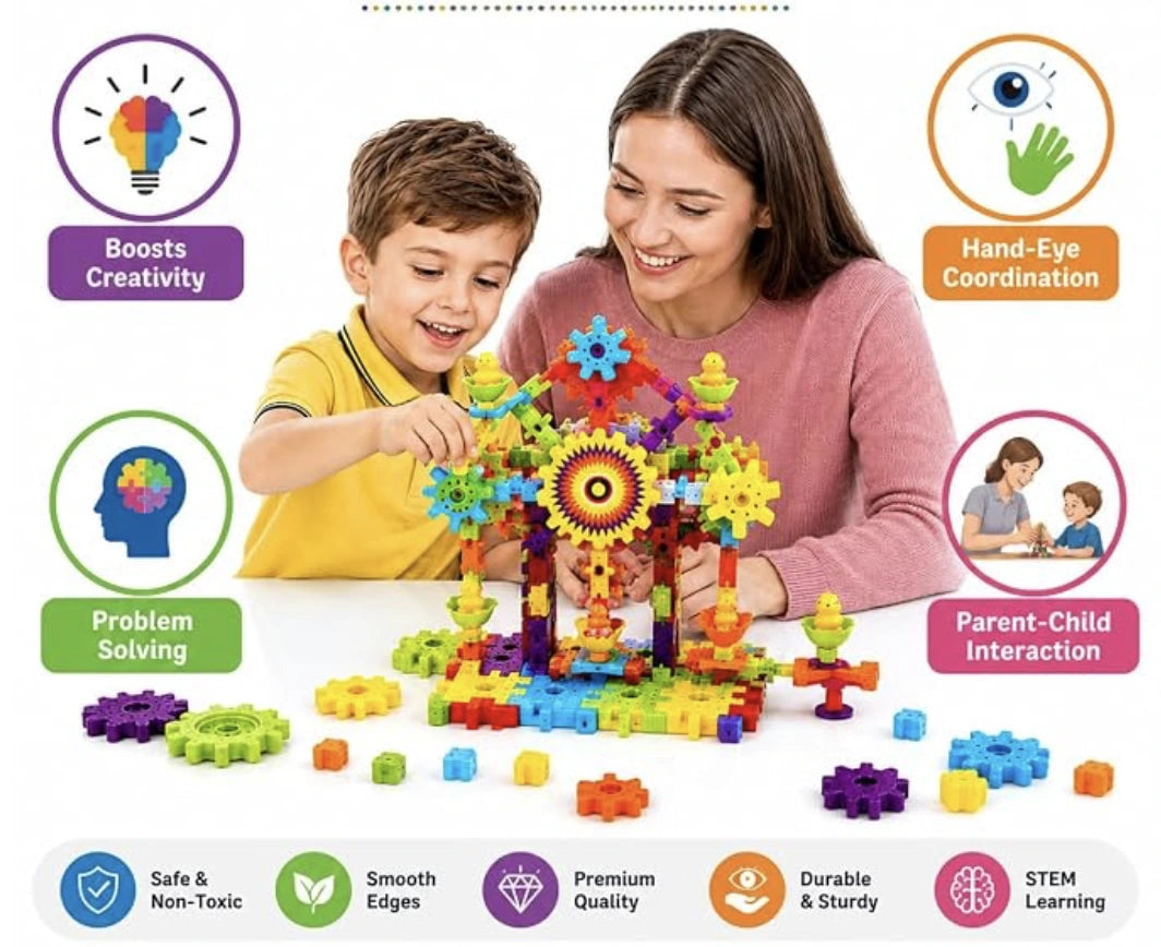 JunoMart Motion Blocks I Motorised Rotating Gear Building Set for Kids I 50% Off